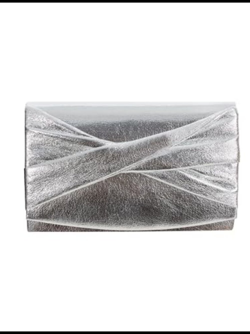 Crisscross Pleated Evening Clutch with Detachable Chain Formal Purse